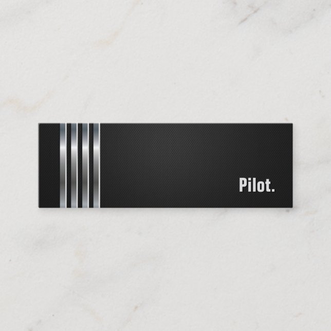 Pilot - Svarta Silver Rand Mini Visitkort (Framsida)