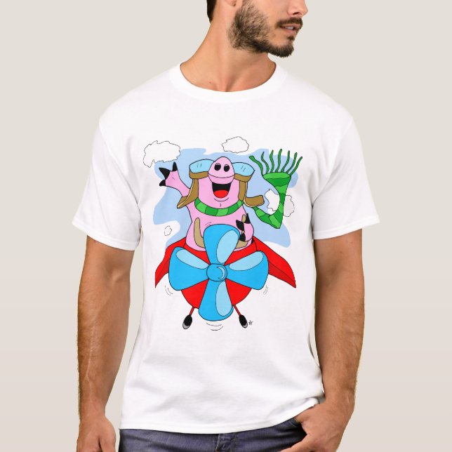 Pilot- T-tröja för flyggris Tee Shirt (Framsida)