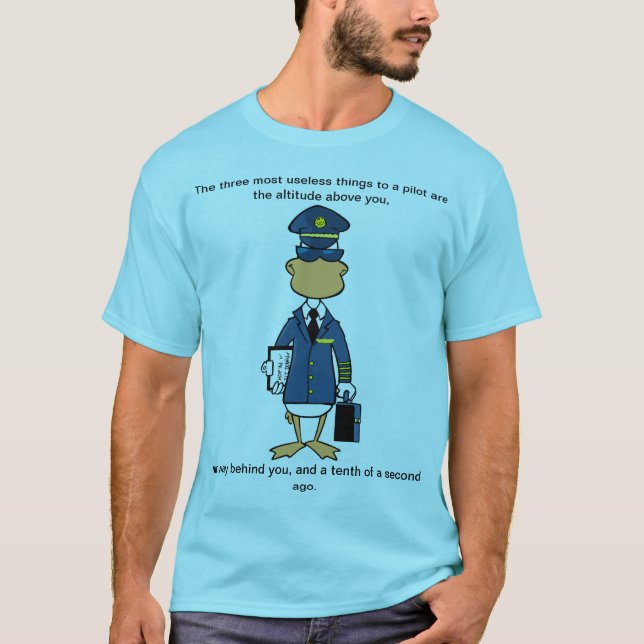 Pilot- tecknadhumorT-tröja Tee (Framsida)