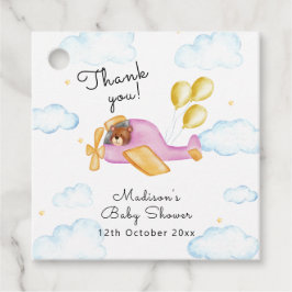 Pilot Teddy Bear Balloon Airplane Baby Shower  Gåvor Etiketter