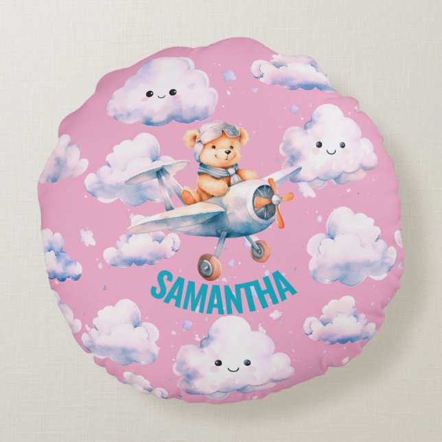 Pilot Teddy Pillow Rund Kudde (Baksidan)