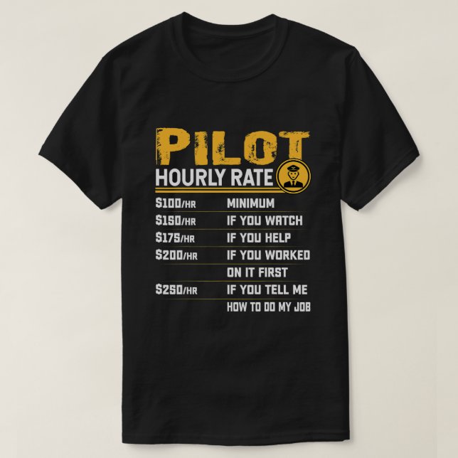 Pilot timtaxa för flygplansflygplan för flygplansf t shirt (Design framsida)