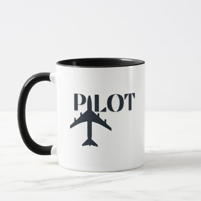Pilot Typografi & Flygplan,Enkelt,Minimalistisk Mugg (Vänster)