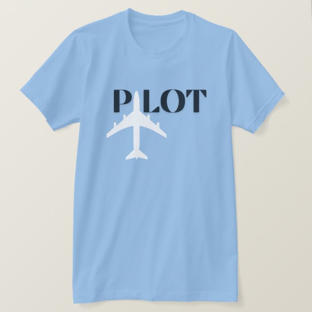 Pilot Typografi & flygplan, Flyg, Minimalistisk T Shirt (Design framsida)