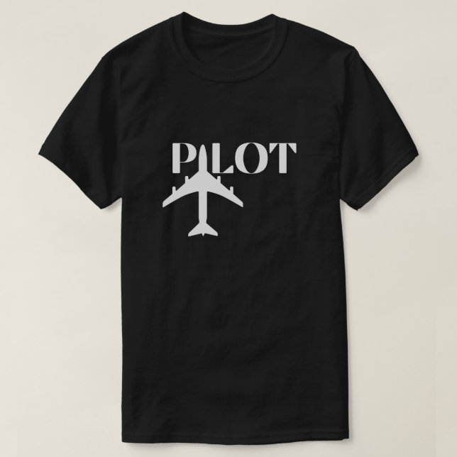 Pilot Typografi & flygplan, Flyg, Minimalistisk T Shirt (Design framsida)