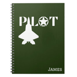Pilot Typografi & Militärflygplan, Minimalistisk Anteckningsbok