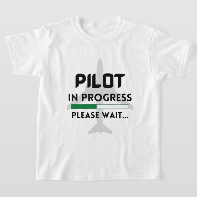 pilot under arbete i framtida pilotflygplan t shirt (Laydown)