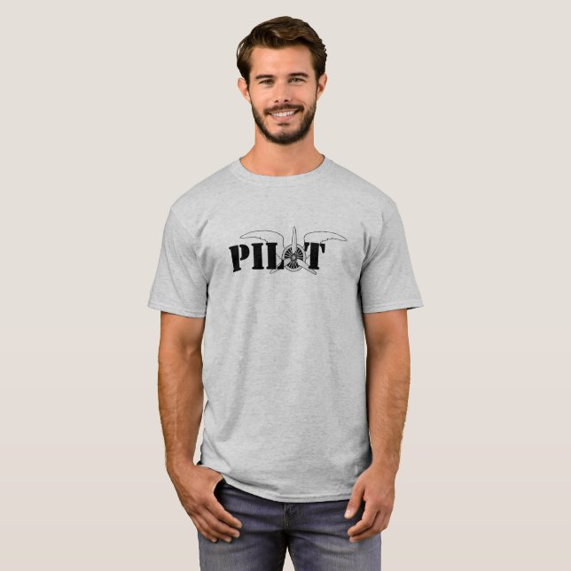 Pilot Vingar med Propeller Coola Aviation T-shirt (Hel framsida)