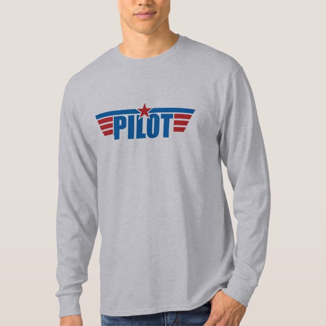 Pilot- vingaremblem - flyg tee shirt (Framsida)