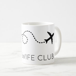 PILOT WIFE-KLUBB som flyger flygplanet Modern Blac Kaffemugg