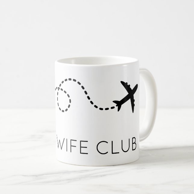 PILOT WIFE-KLUBB som flyger flygplanet Modern Blac Kaffemugg (Framsida höger)