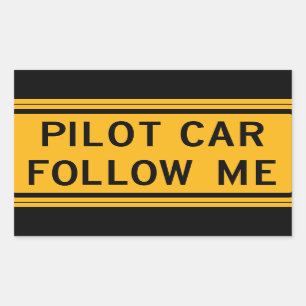 Pilotbil Följ mig Rektangulärt Klistermärke