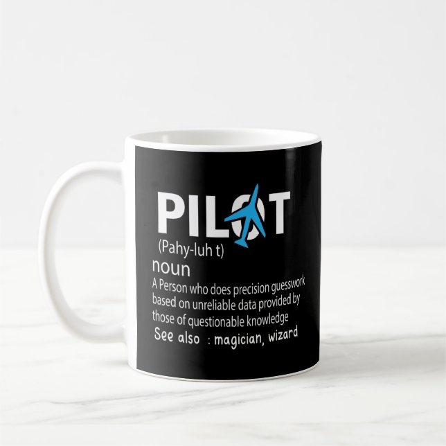 Pilotdefinition Flygplan Luftfartyg Kaffemugg (Vänster)