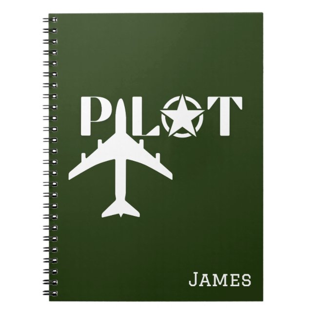 Pilotdiagram och flygplan,Minimalistplan,Anpassa Anteckningsbok (Framsidan)
