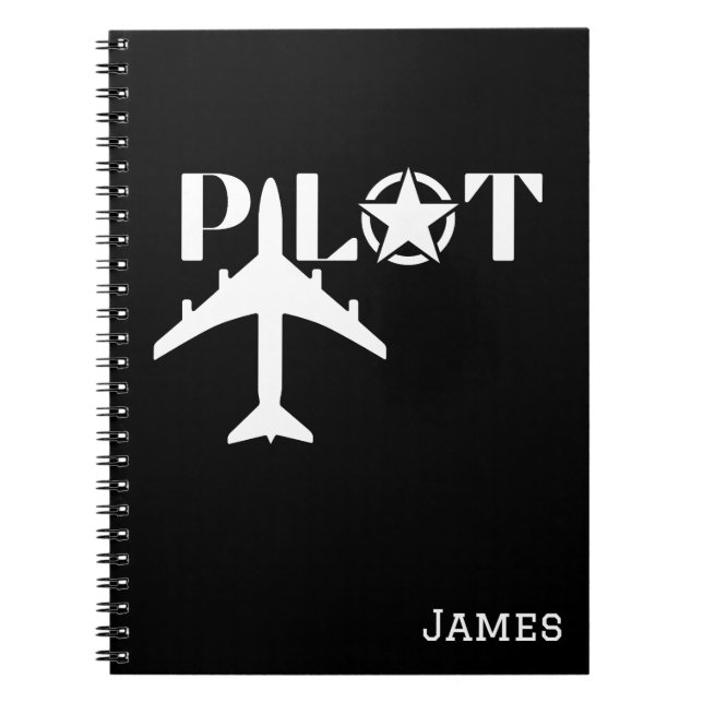 Pilotdiagram och flygplan,Minimalistplan,Anpassa Anteckningsbok (Framsidan)