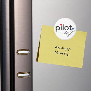 Pilotens flyggrafi och flygplan - enkel,minimalist magnet