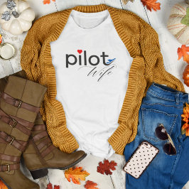 Pilotens flyggrafi och flygplan - enkel,minimalist t shirt