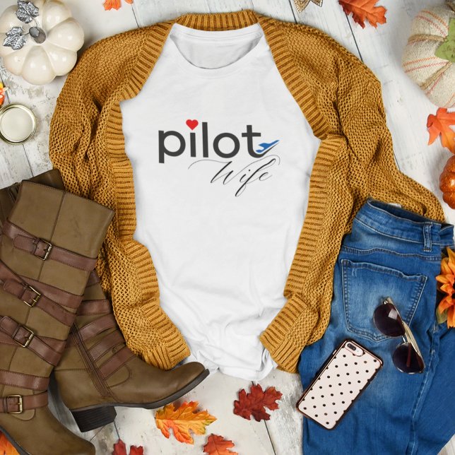 Pilotens flyggrafi och flygplan - enkel,minimalist t shirt (Dress up.)