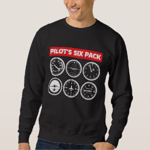 Pilotens instrumenterar sex packeflyg flyg lång ärmad tröja