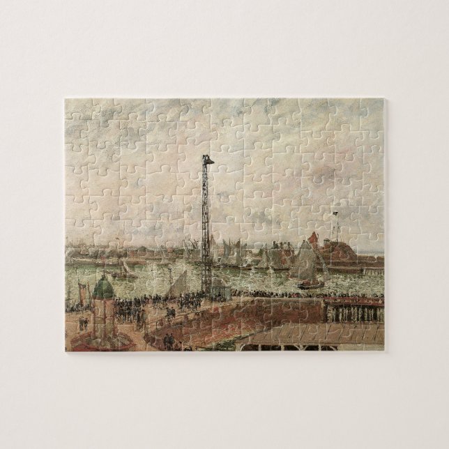 Pilotens Jetty, Le Havre, Misty by Camille Pissarr Pussel (Horisontell)