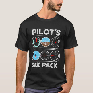 Pilotens sex flyginstrument luftfart t shirt