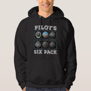 Pilotens sex paket T-Shirt Flyginstrument Avia Hoodie
