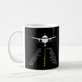 Piloter Flygplan för fonetisk pilot Alphabet Flyer Kaffemugg