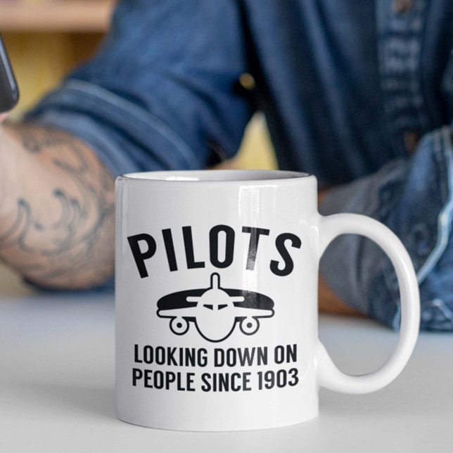 Piloter Kaffemugg (Pilots. Looking Down On People Since 1903. Mug)