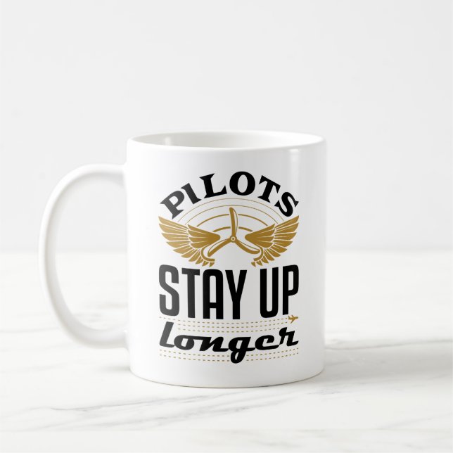 Piloter stannar längre upp och längre upp på flygp kaffemugg (Vänster)