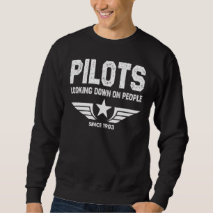 Piloter Tittar ner på människor sedan 1903 Lång Ärmad Tröja
