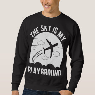 Pilotflyg Flygplan flyg Himlar är min leksak Lång Ärmad Tröja