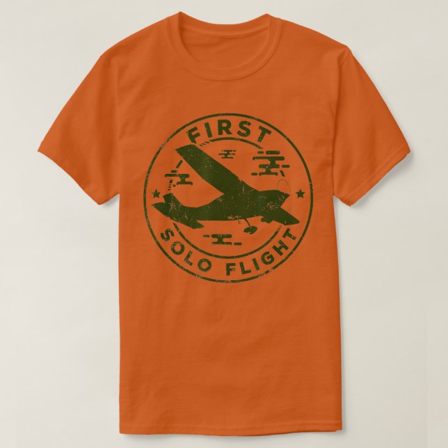 Pilotflyg för första Solo-flygplanet Flygplan T Shirt (Design framsida)