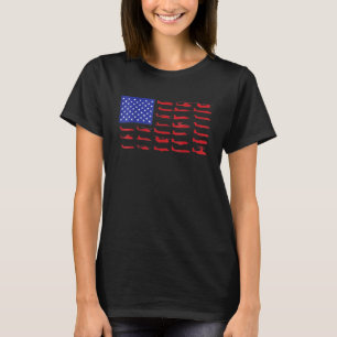 Pilotflygplan Amerikanska Flagga Flygplan T Shirt