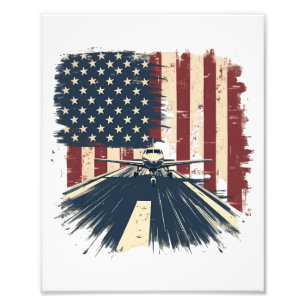 Pilotflygplan Amerikanska Flagga-flygplanet Fototryck