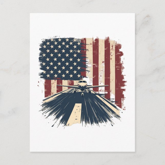 Pilotflygplan Amerikanska Flagga-flygplanet Helg Vykort (Framsida)