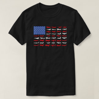 Pilotflygplan Amerikanska Flagga-flygplanet T Shirt
