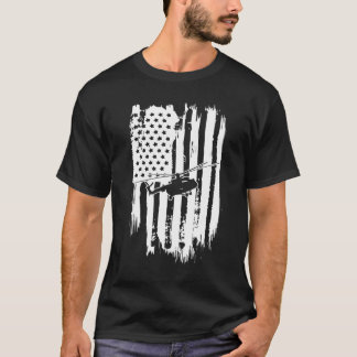 Pilotflygplan Amerikanska Flagga-flygplanet T Shirt