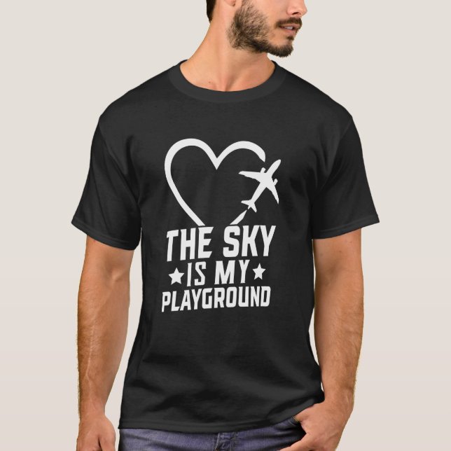 Pilotflygplan Flygplan Aviation Himlar är min spel T Shirt (Framsida)