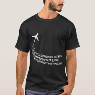 Pilotflygplan för fonetisk alfabet t shirt