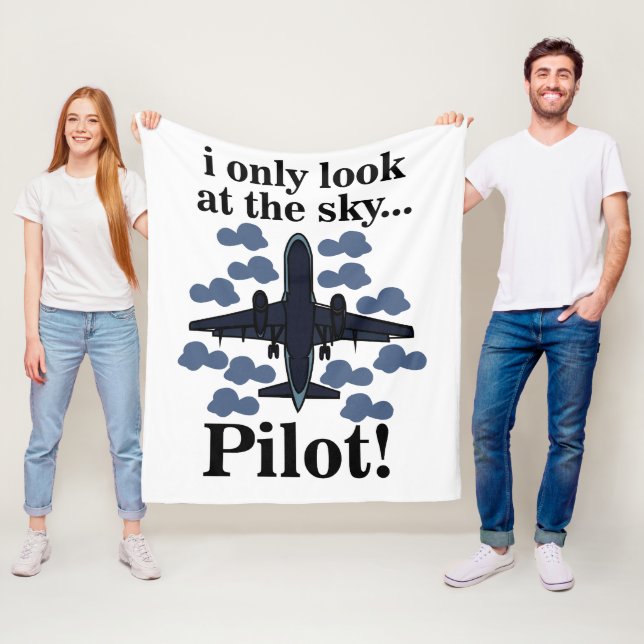 Pilotflygplan - jag tittar bara på Himmel-piloten Fleecefilt (På plats)