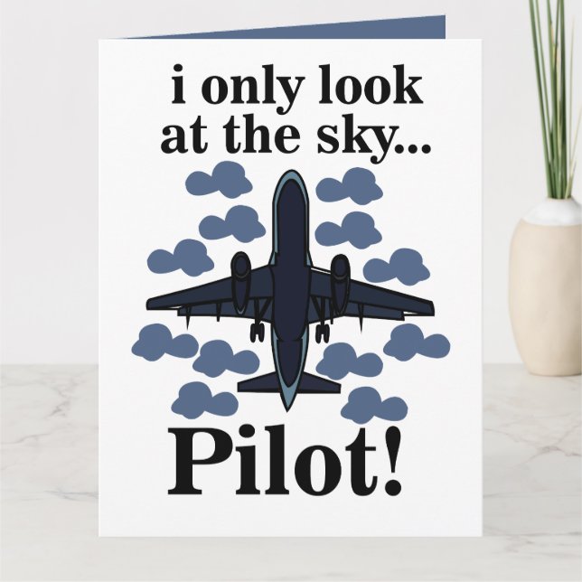 Pilotflygplan - jag tittar bara på Himmel-piloten Kort (Framsida)