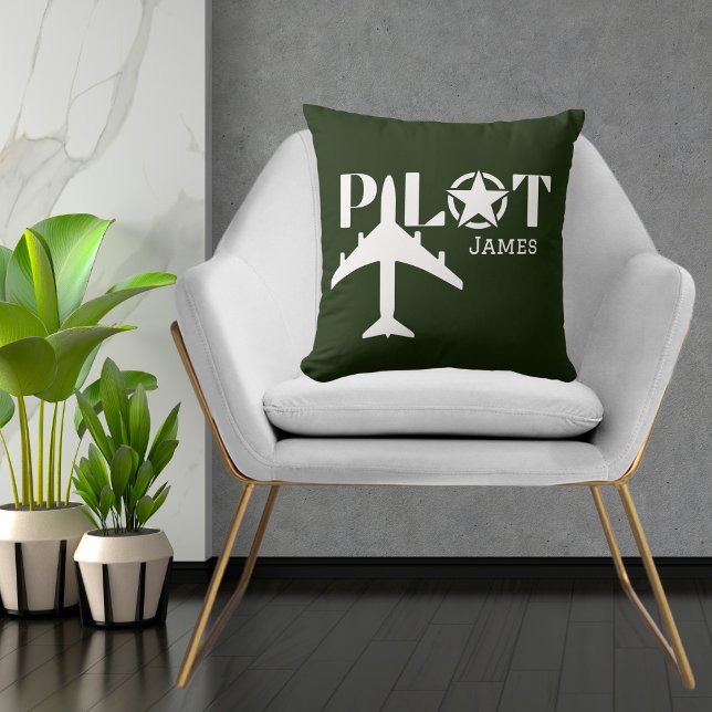 Pilotflygplan, militärflygplan, minimalistflygplan kudde (Skapare uppladdad)