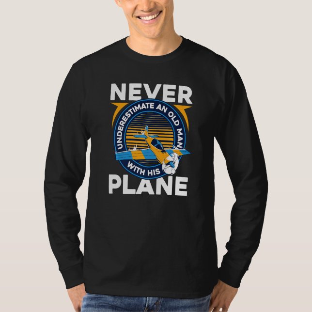 Pilotflygplan som flyger Gamle Man Premium T Shirt (Framsida)