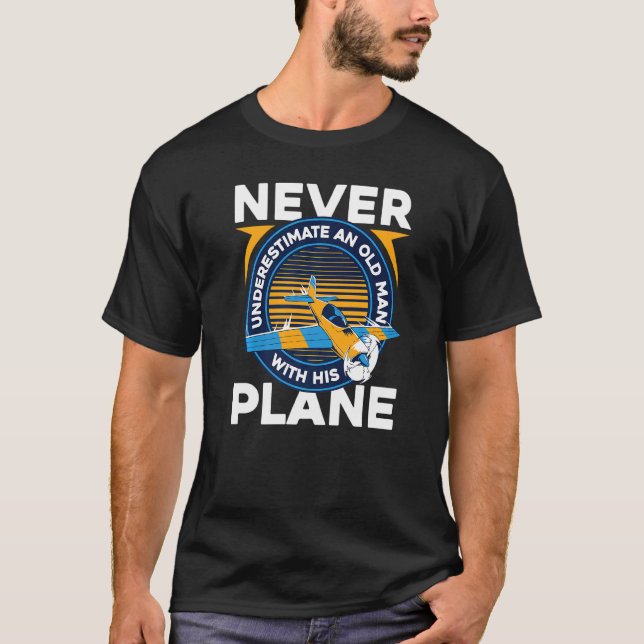 Pilotflygplan som flyger Gamle Man Premium T Shirt (Framsida)
