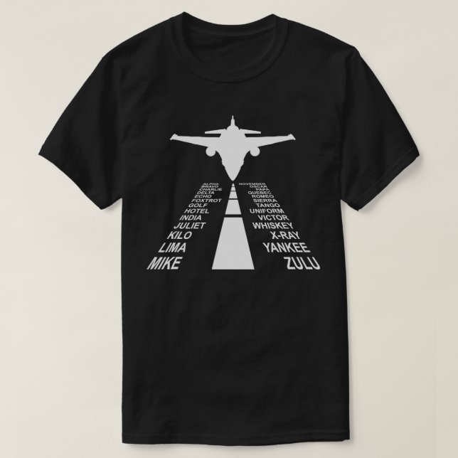 Pilotflygplanet Gift Internationell fonetik T Shirt (Design framsida)