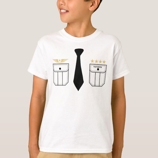 Pilotflygplanet vit T-Shirt (Framsida)