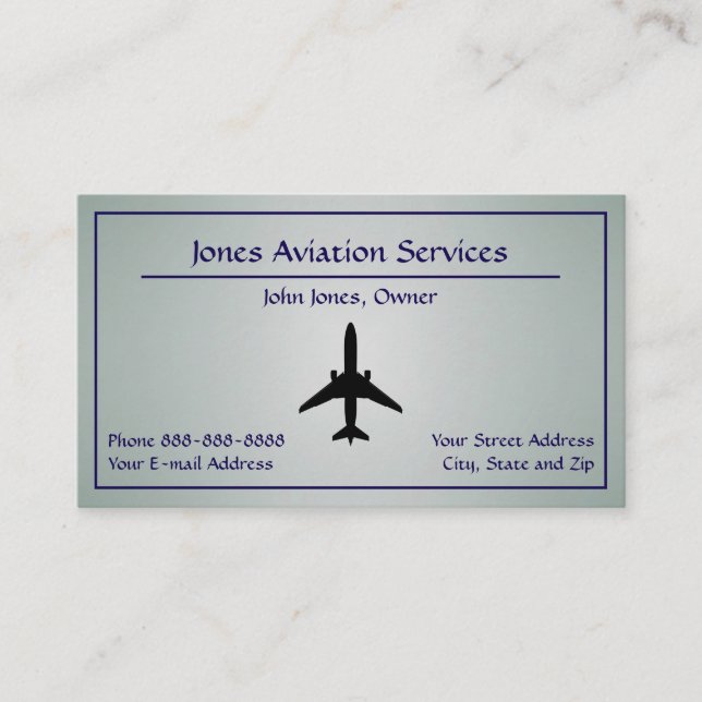 Pilotflygservice Jetplan Affärsprofil Visitkort (Framsida)