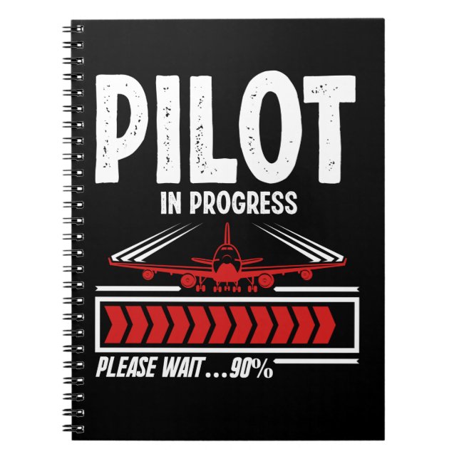 Pilotframsteg Flygplan Rolig pilot lastning Anteckningsbok (Framsidan)
