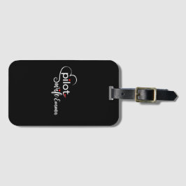 "Pilotfru" - typografi och flygplan - enkel, minim Bagagebricka