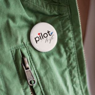 Pilotfrus typografi & Flygplan Enkel, minimalistis Knapp